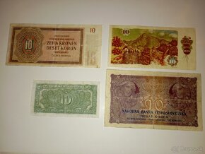 BANKOVKY 10 KČS 1927-1986, 4 RŮZNÉ EMISE, NEPERFOROVANÉ - 5