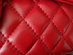 Nová luxusná kožená kabelka CHANEL double flap červená - 5