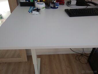 Stôl IKEA TROTTEN Stôl nastaviteľná výška, biela, 160x80 cm - 5