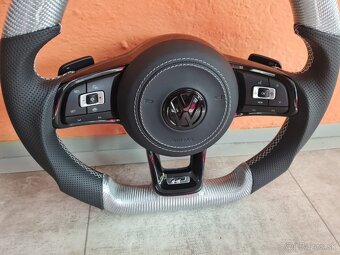 VOLANT VOLKSWAGEN R RLINE GTI - KOZA / BIELY KARBON - 5