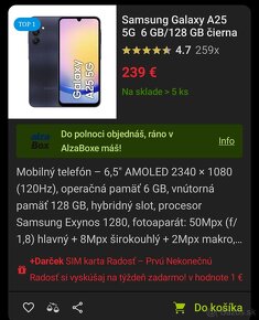 Predám nový  Samsung Galaxy A25 128gb Blue Black. - 5