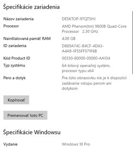 PC Lenovo AMD 4-jadro 4 GB RAM 128 GB SSD ATI 3470 256 MB - 5