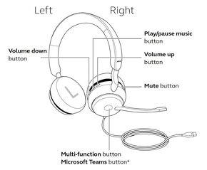 Jabra EVOLVE2 40 SE MS Stereo, USB-C - 5