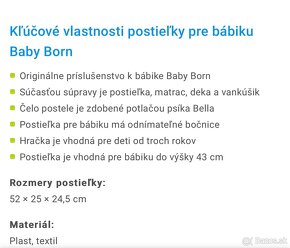 POSTIEĽKA PRE BÁBIKY BABY BORN - 5