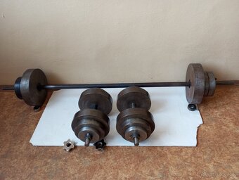 Činkový set, veľká činka 100kg+jednorúčky 2x26kg-spolu 152kg - 5