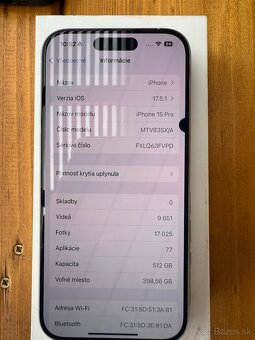 Predám iPhone 15 pro 512gb - 5