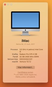 iMac 27” Mid 2017 5K, 32 GB RAM, 1TB NVMe Flash HD, klávesni - 5