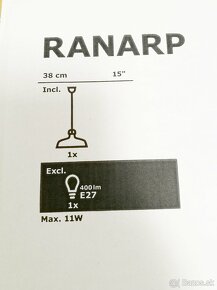 Ikea RANARP závesná lampa (38 cm) - 5