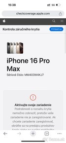 iPhone 16 Pro Max 256 gb Black Titanium - nerozbalený,záruka - 5