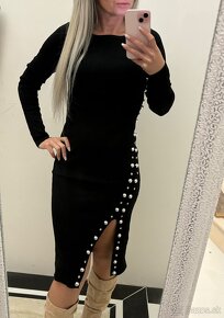 Dámske úpletové šaty Bobbi Black - 5