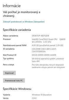 Predám plne funkčné PC Intel Core Quad - 5