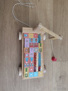 Drevený montessori vozík magnetická stavebnica - 5