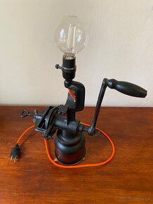 Dekoratívna retro Lampa z veľkého mlynčeka - 5