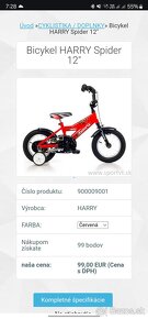 Bicykel HARRY Spider 12" - 5