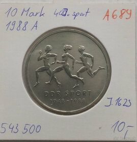 Pamatne mince DDR - 10 + 20 Marka striebro, nickel, - 5