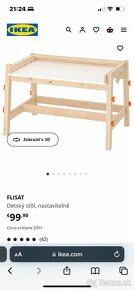 Predam detsky nastaviteľný stol a lavicu Ikea FLISAT - 5