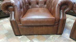 Chesterfield štýl,hnedá kožená  3+1,Zľava 200€ - 5