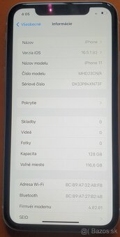 iPhone 11 128GB white 94% baterka pekný stav - 5