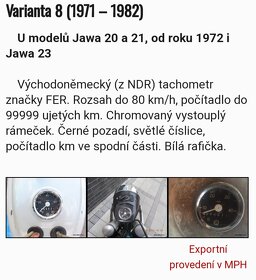 Tachometer babetta jawa pionier 20 21 23 v míľach - 5