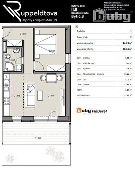 2 izbový byt s predzáhradkou na predaj , č. IIB_3C, v novost - 5