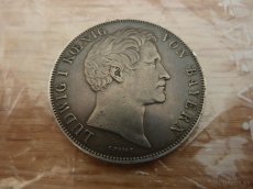 Strieborný 2 gulden 1845 Ludwig I. Bavorsko v krásnom stave - 5