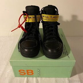 OFF WHITE HIGH LEATHER SNEAKERS - 5