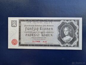 Bankovka 50 Korun 1940 PERFOROVANA UNC - 5