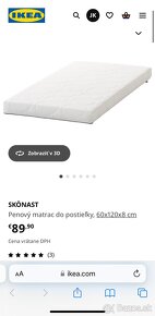 Detska postielka IKEA Gulliver + matrac  Skönast - 5