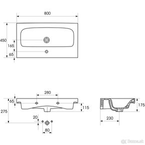 Umyvadlo 80 x 45 nove - 5