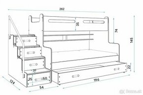 Detská poschodová posteľ MAX 3 - 5