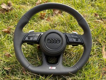 ŠPORTOVY ZKOSENY AUDI VOLANT + PADLA + AIRBAG s logom S - 5