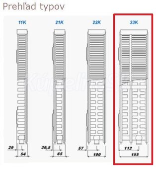 Radiátorový panel, radiátor Korad 33K 600 x 1000 mm - 5