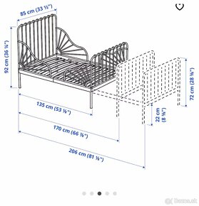 Modrá rastúca posteľ Minnen (Ikea) pre deti aj s matracom - 5