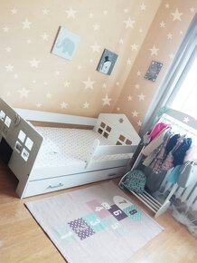 Detská posteľ domčeková + šuflík  180cm a Matrac - 5