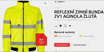 Pracovná reflexná oteplená bunda v. L-XL nová, - 5