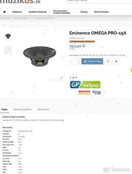 15" pasívny Subwoofer 400w 8ohm - 5