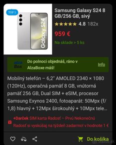 Predám nový Samsung Galaxy S24 256gb Onyx Black - 5