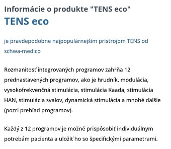 TENS eco    2-kanálový elektrický stimulačný prístroj - 5