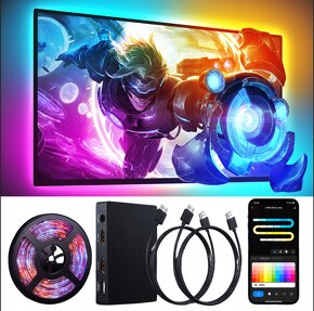 RGB LED pásik Ambilight osvetlenie pre TV 3,8m 55-65'' HDMI - 5