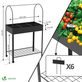 Vyvýšený mini skleník s úložným priestorom na náradie VOUNOT - 5