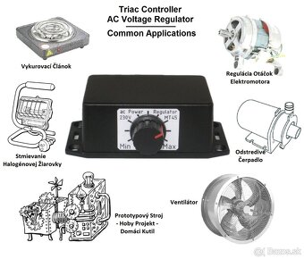 Regulátor výkonu spotrebičov na striedavý prúd – 230V, 1000W - 5