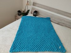 Pletená detská deka tyrkysovo modrá - 5