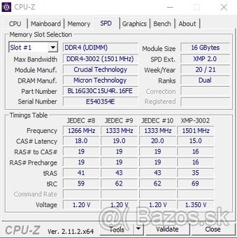 Predám RAM DDR4 : 2x16gb 3000 MHZ Crucial Ballistix RED - 5