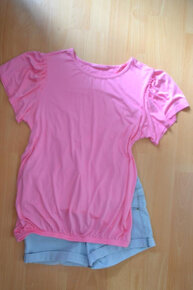 Volánove dlhšie ružové tričko univeľkosť nové - 5