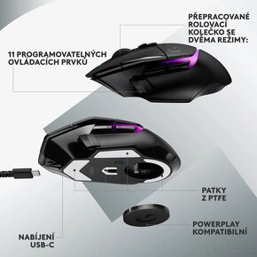 NOVÁ bezdrôtová herná myš Logitech G502X Plus Black - 5