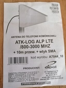 ATK-LOG ALP LTE anténa (800-3000MHz, 10m kábel, SMA konektor - 5