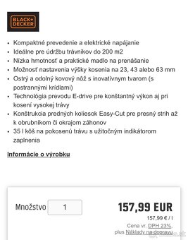 BLACK&DECKER Elektrická kosačka na trávu BEMW481BH-QS - 5