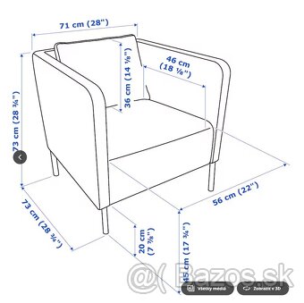 Predam kreslo IKEA EKERÖ bezova farba - 5