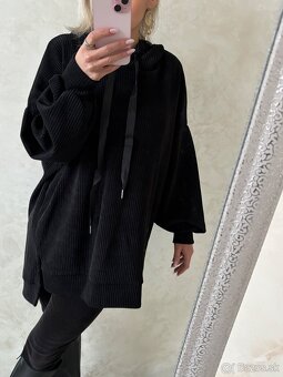 Dámska oversize menčestrová mikina black - 5