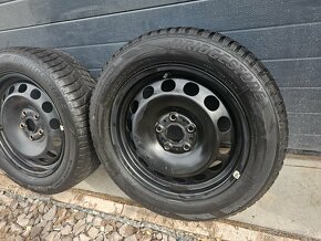 Plechové Disky 5x112 16"+Zimné Pneu Bridgestone 205/55 R16 - 5